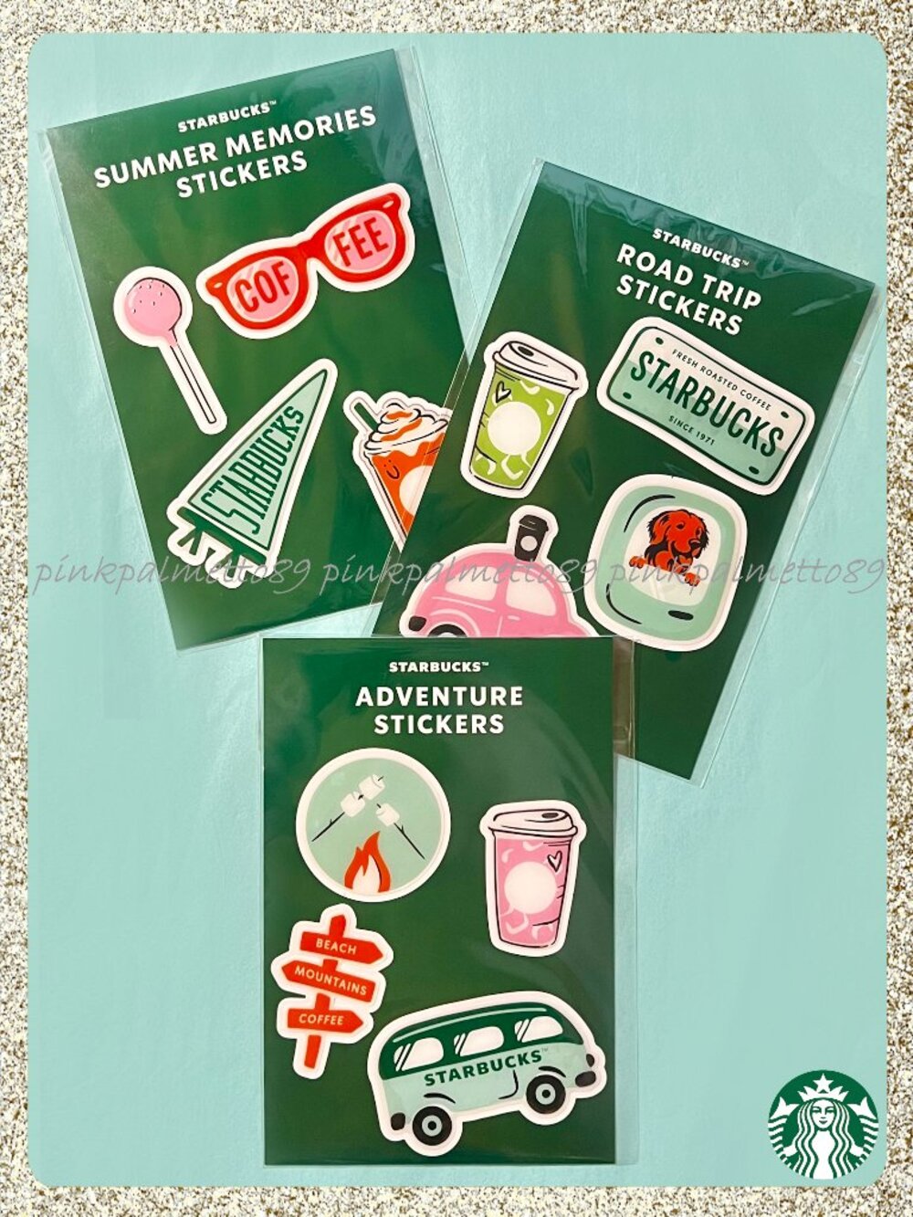 ✨💚 NWT 2026 Starbucks Road Trip Stickers Complete Collection: Set of 3